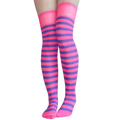 pink and purple striped stockings|Amazon.com: Pink And Purple Knee High Socks.